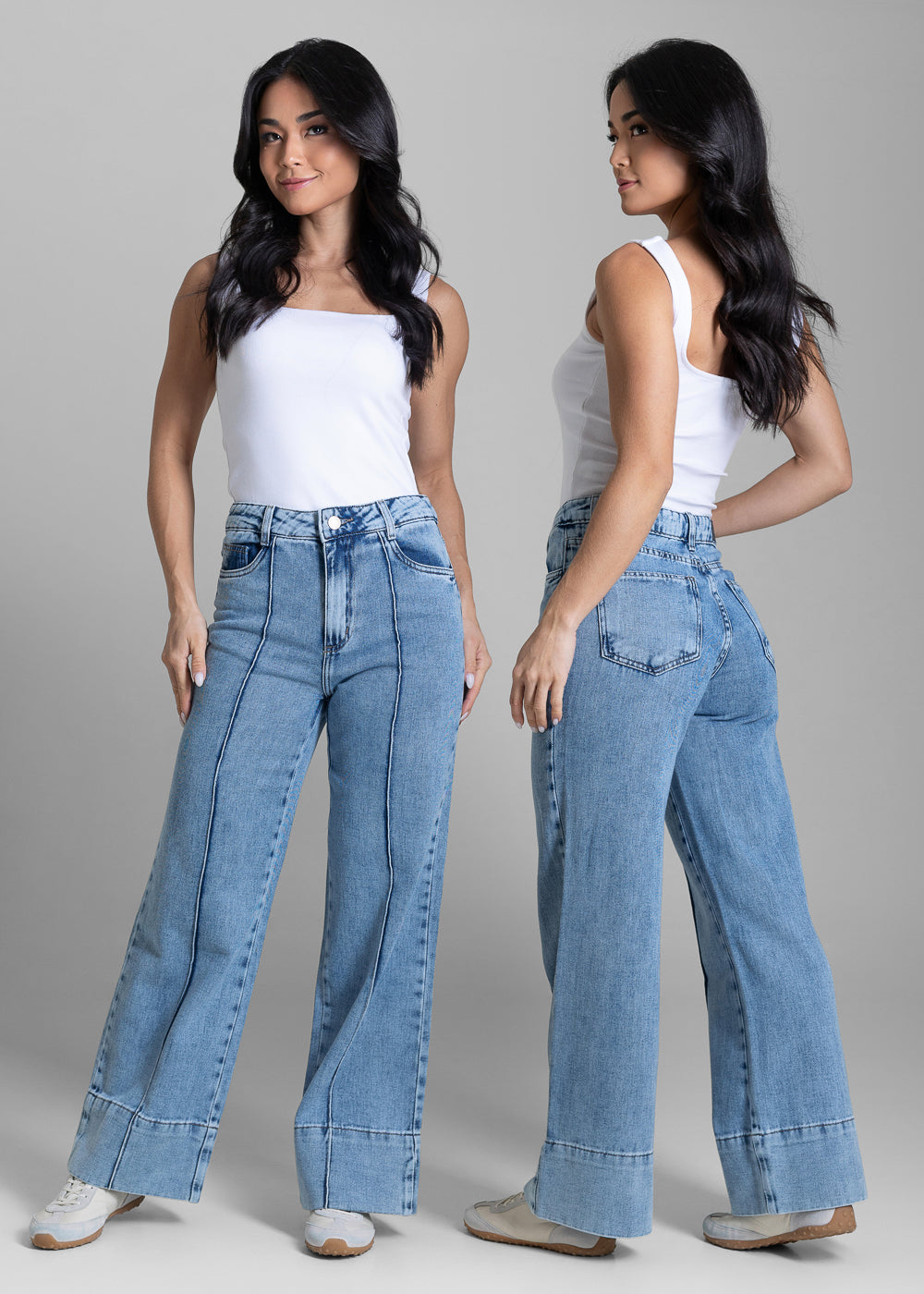 Calça Jeans Sawary Wide Leg Petit - 284086 AZUL