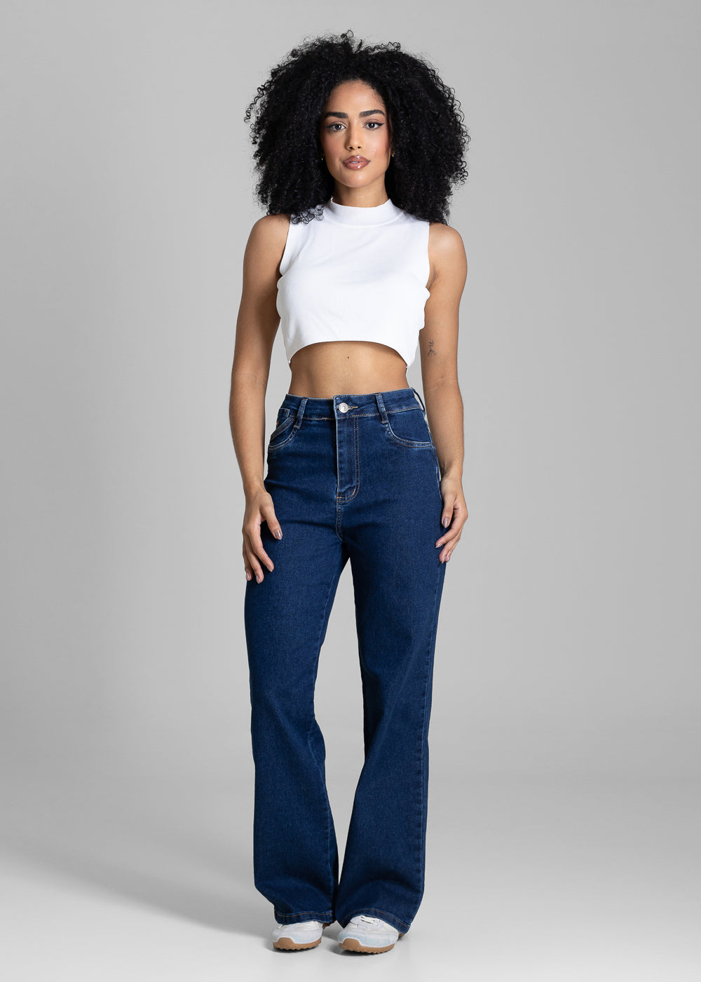 Calça Jeans Sawary Wide Leg Petit - 284094 AZUL