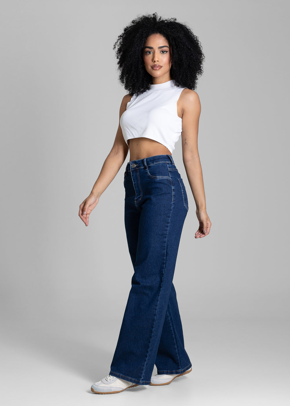 Calça Jeans Sawary Wide Leg Petit - 284094 AZUL