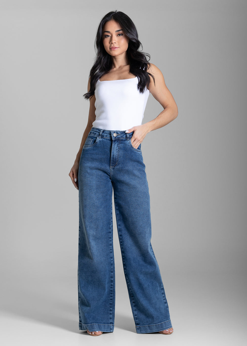 Calça Jeans Sawary Wide Leg - 284125 AZUL
