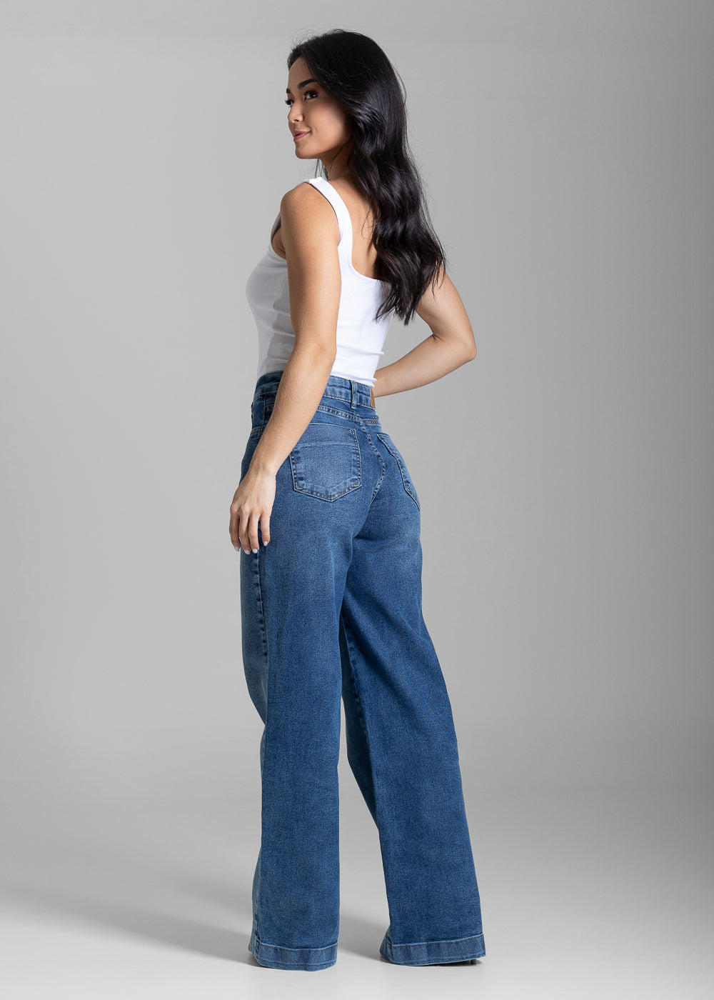 Calça Jeans Sawary Wide Leg - 284125 AZUL