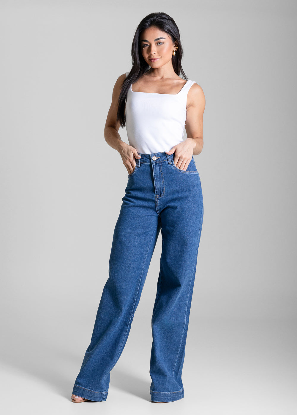 Calça Jeans Sawary Wide Leg - 284155 AZUL