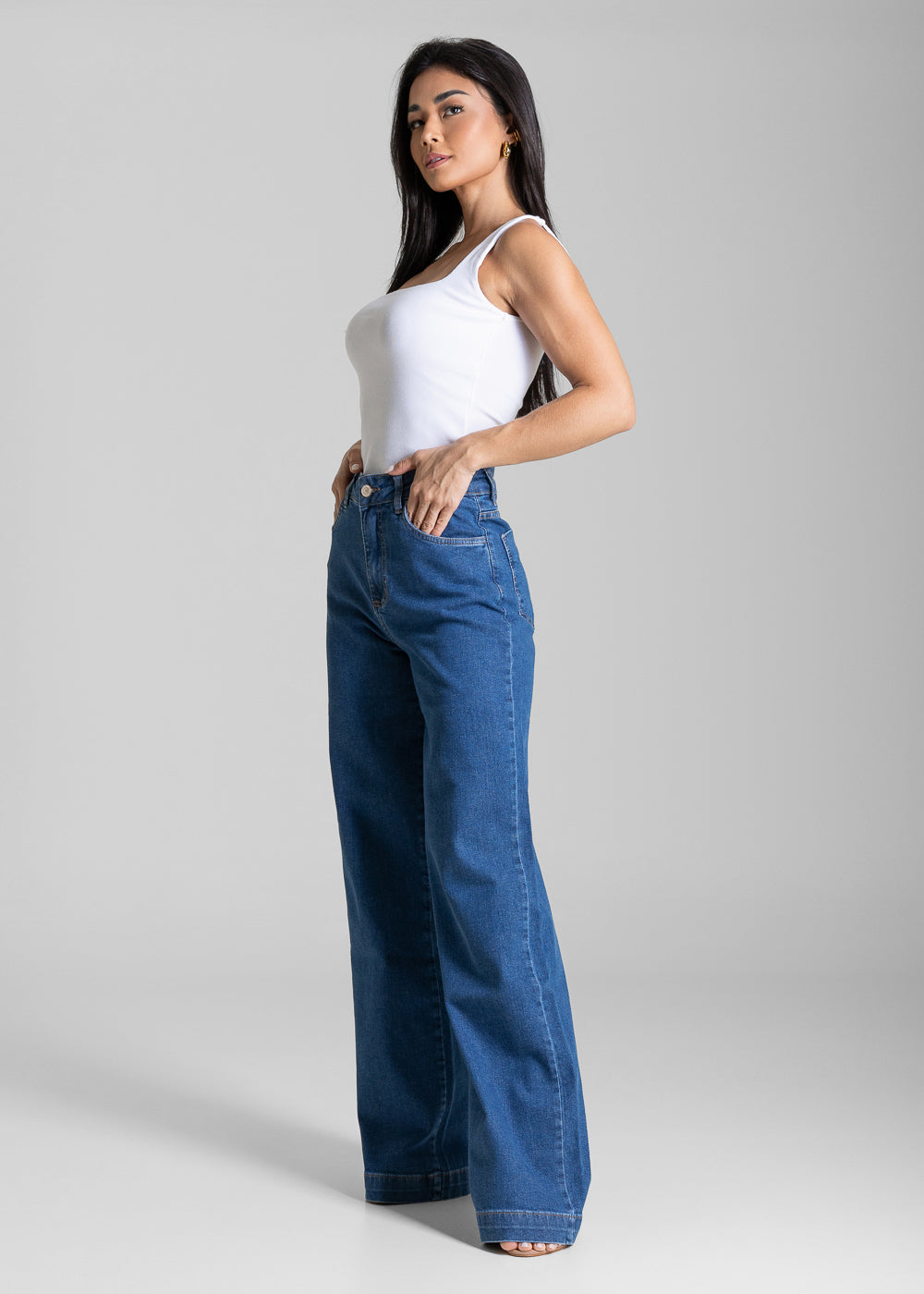 Calça Jeans Sawary Wide Leg - 284155 AZUL