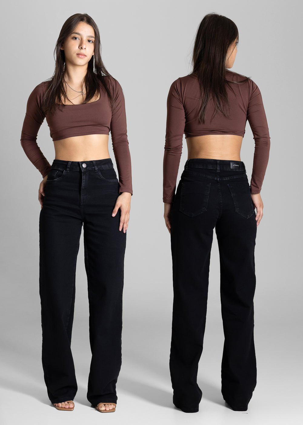 Calça Jeans Sawary Wide Leg - 284159 PRETO