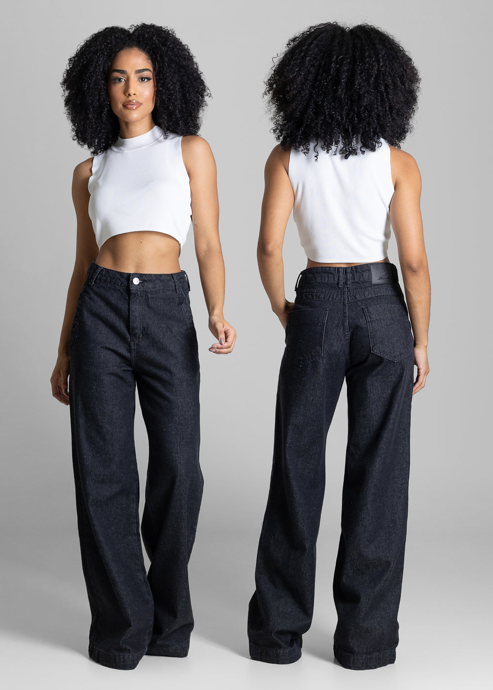 Calça Jeans Sawary Wide Leg - 284166 PRETO