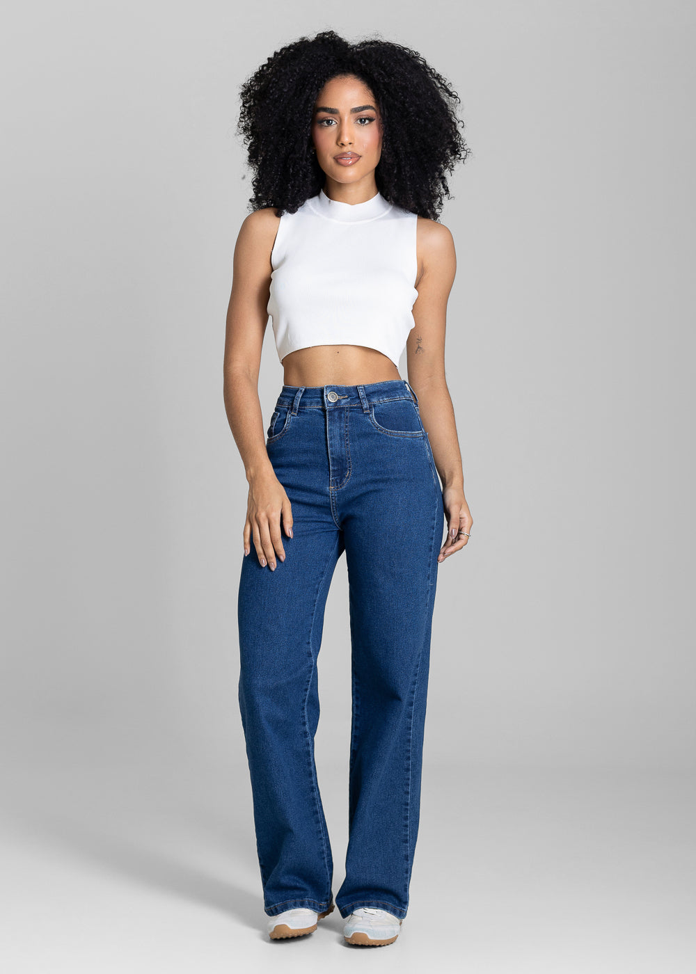 Calça Jeans Sawary Wide Leg Petit - 284174 AZUL