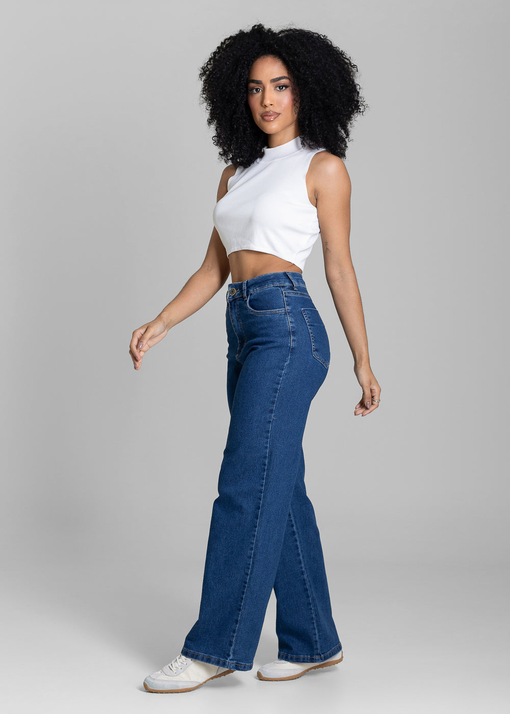 Calça Jeans Sawary Wide Leg Petit - 284174 AZUL