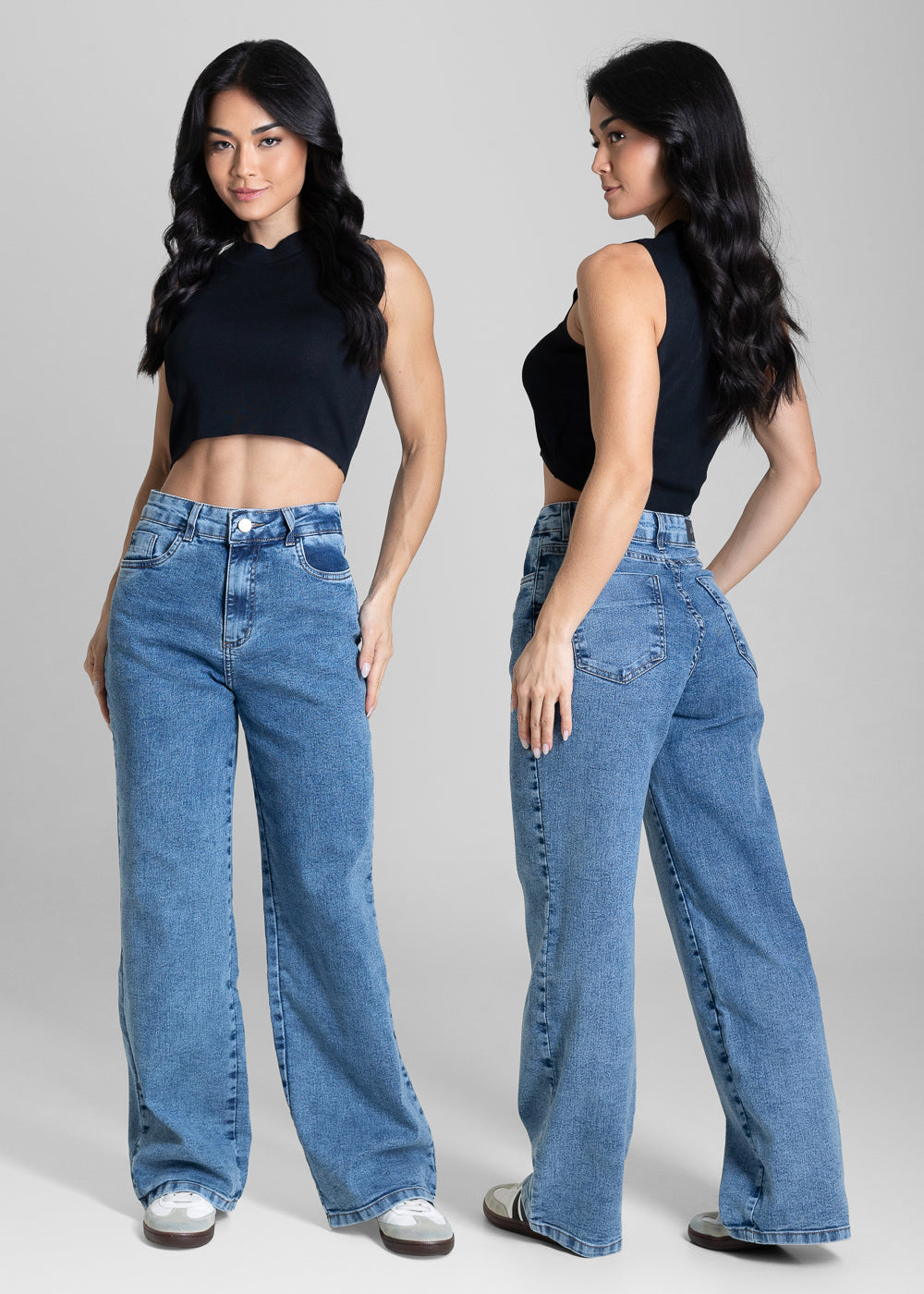 Calça Jeans Sawary Wide Leg Petit - 284178 AZUL
