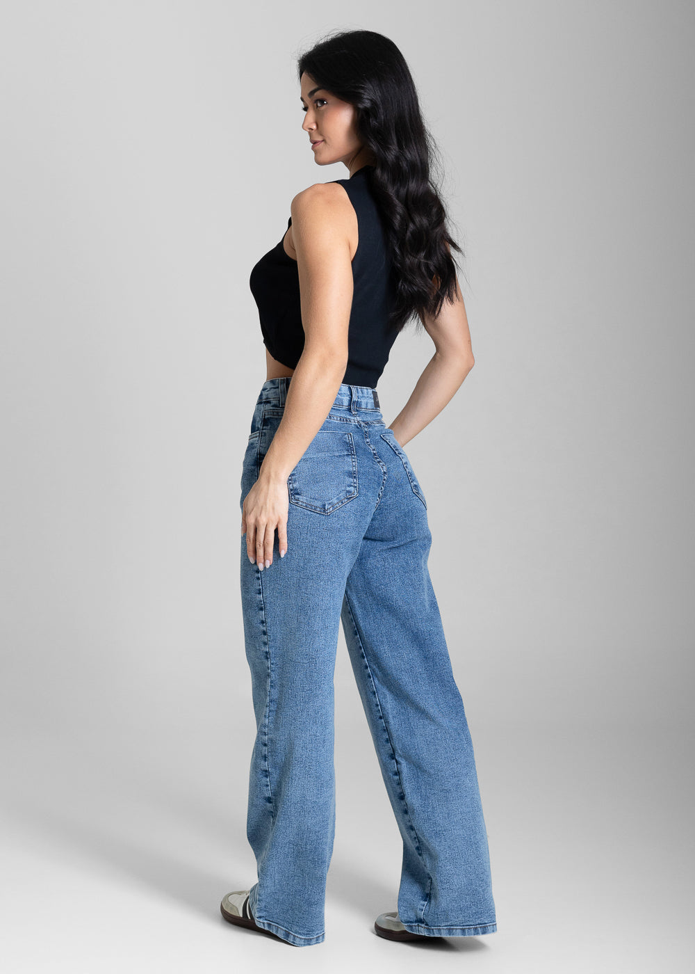 Calça Jeans Sawary Wide Leg Petit - 284178 AZUL