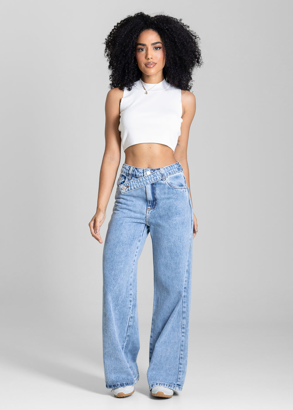 Calça Jeans Sawary Wide Leg Petit - 284184 AZUL