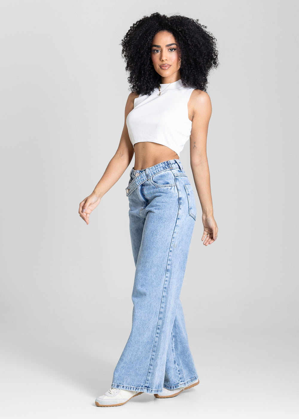 Calça Jeans Sawary Wide Leg Petit - 284184 AZUL