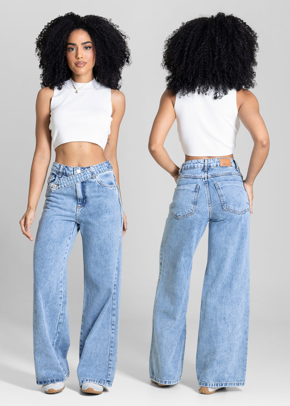Calça Jeans Sawary Wide Leg Petit - 284184 AZUL