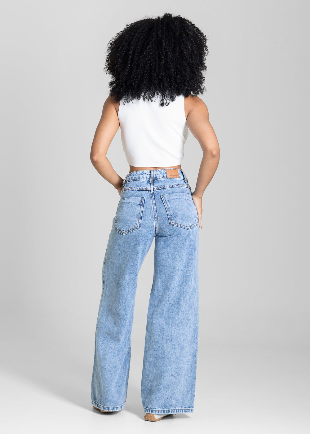 Calça Jeans Sawary Wide Leg Petit - 284184 AZUL