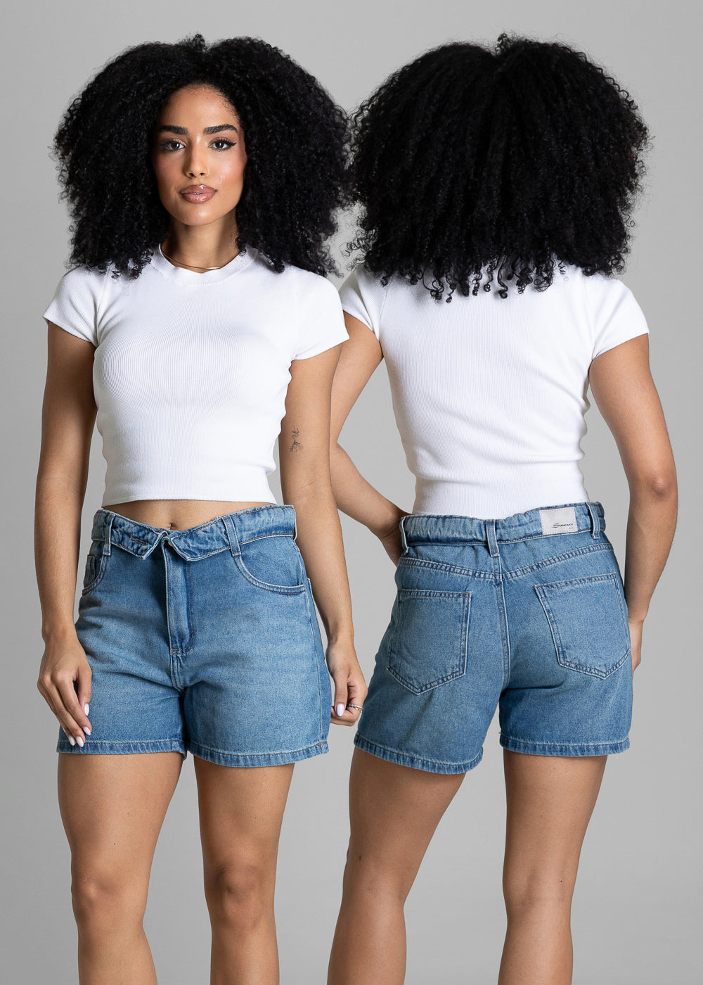 Shorts Jeans Cós Duplo Sawary - 284219 AZUL