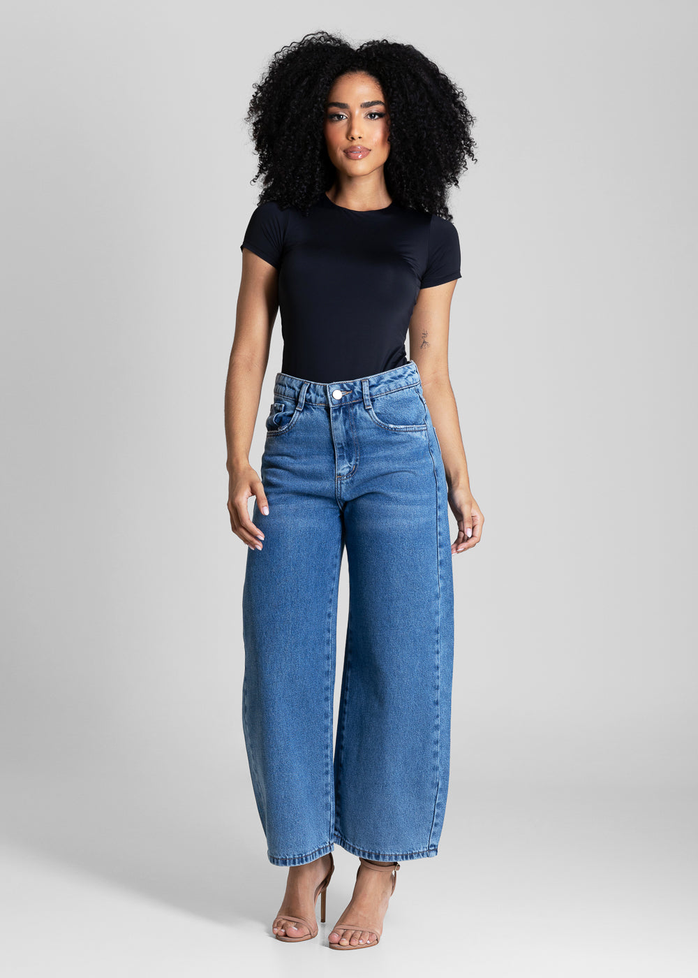 Calça Jeans Sawary Balloon Cropped - 284222 AZUL