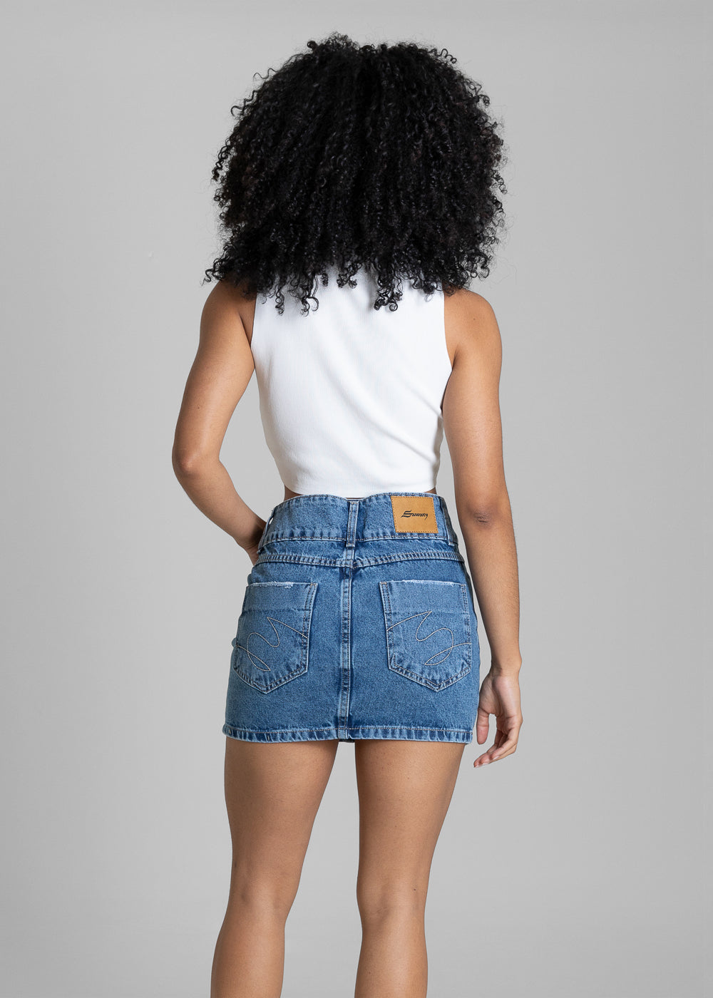 Saia Mini Jeans Sawary - 284225 AZUL