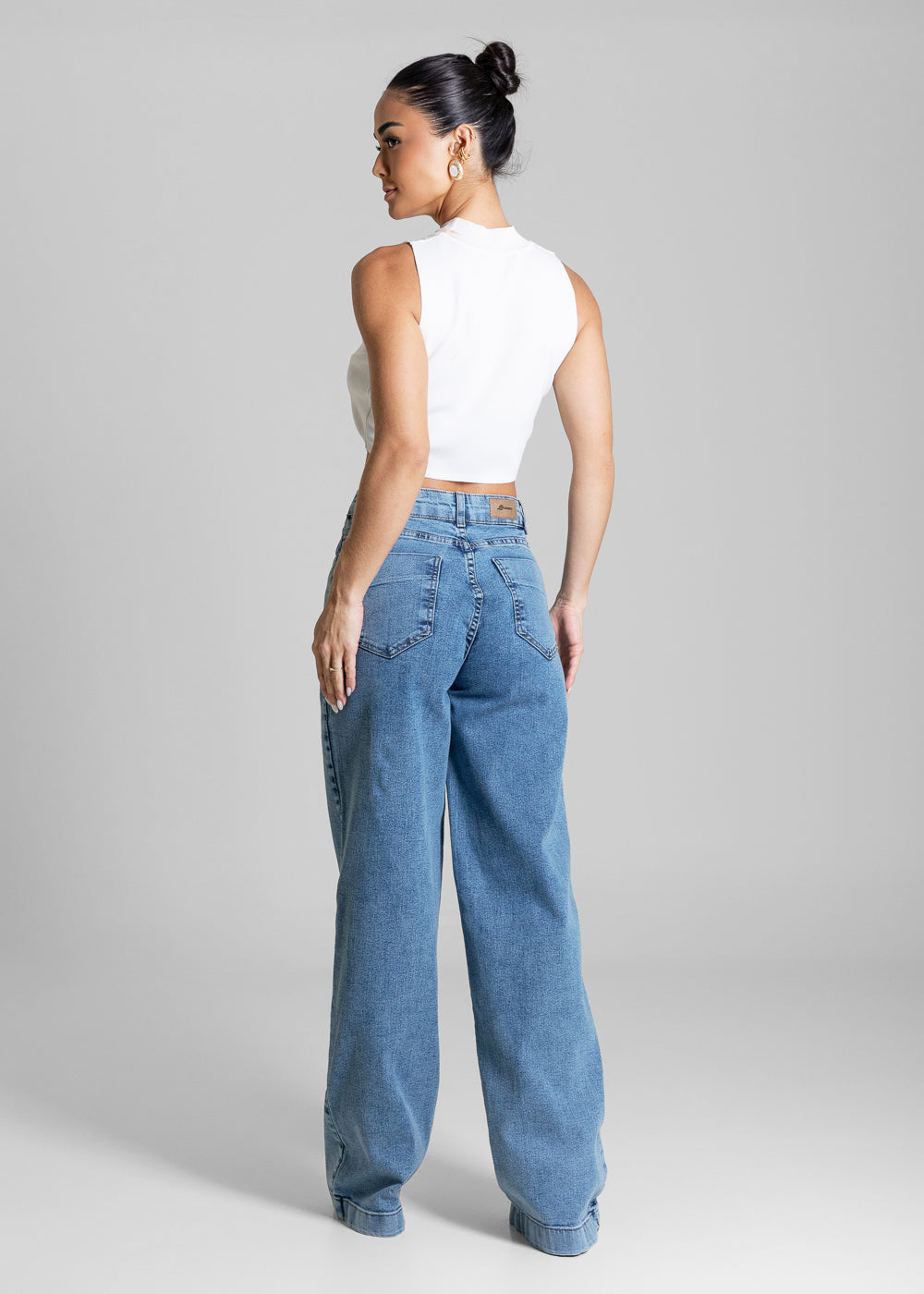 Calça Jeans Sawary Wide Leg - 284230 BLUE BLACK LEVE