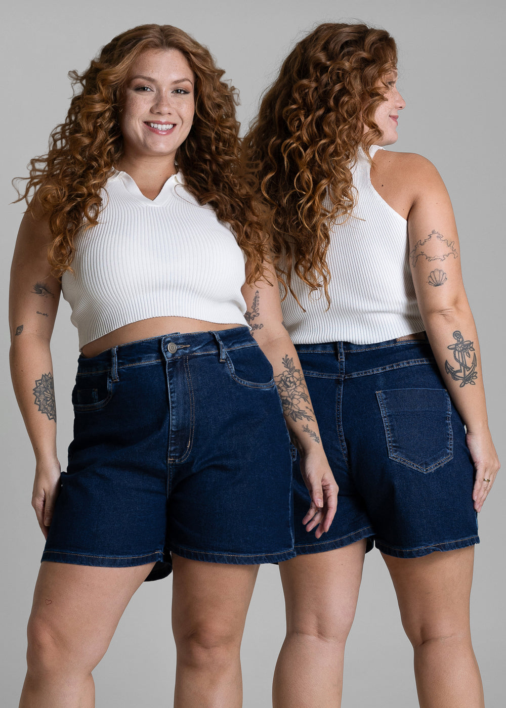 Shorts Jeans Sawary Plus Size - 284239 AZUL