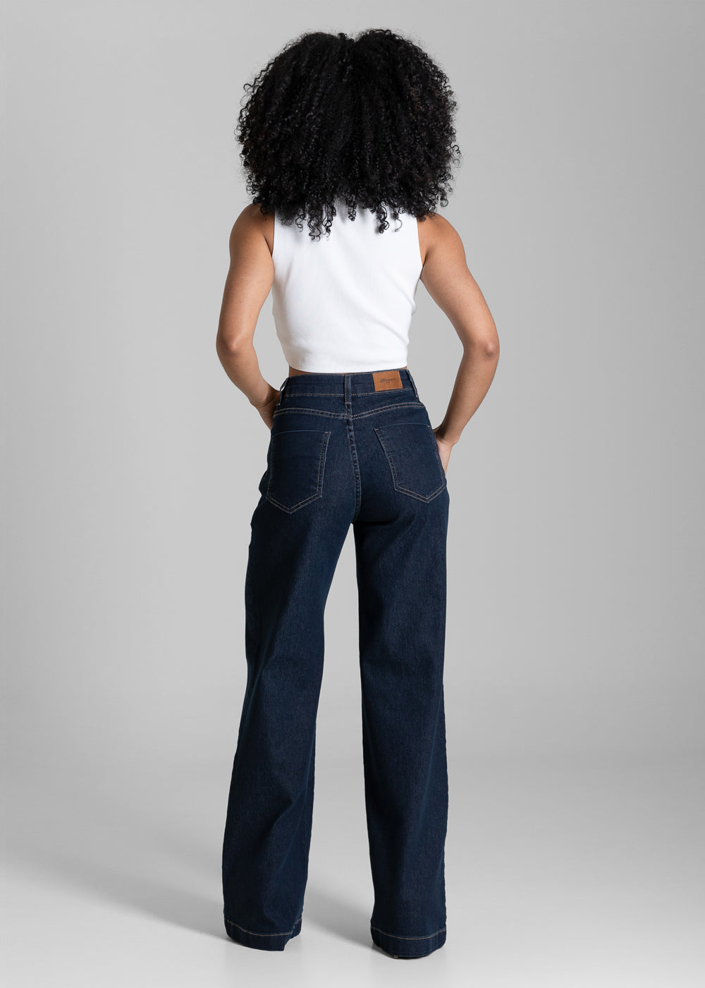 Calça Jeans Sawary Wide Leg - 284264 BLUE BLACK LEVE