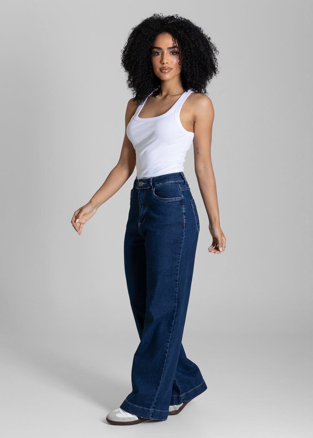 Calça Jeans Sawary Wide Leg Petit - 284318 AZUL