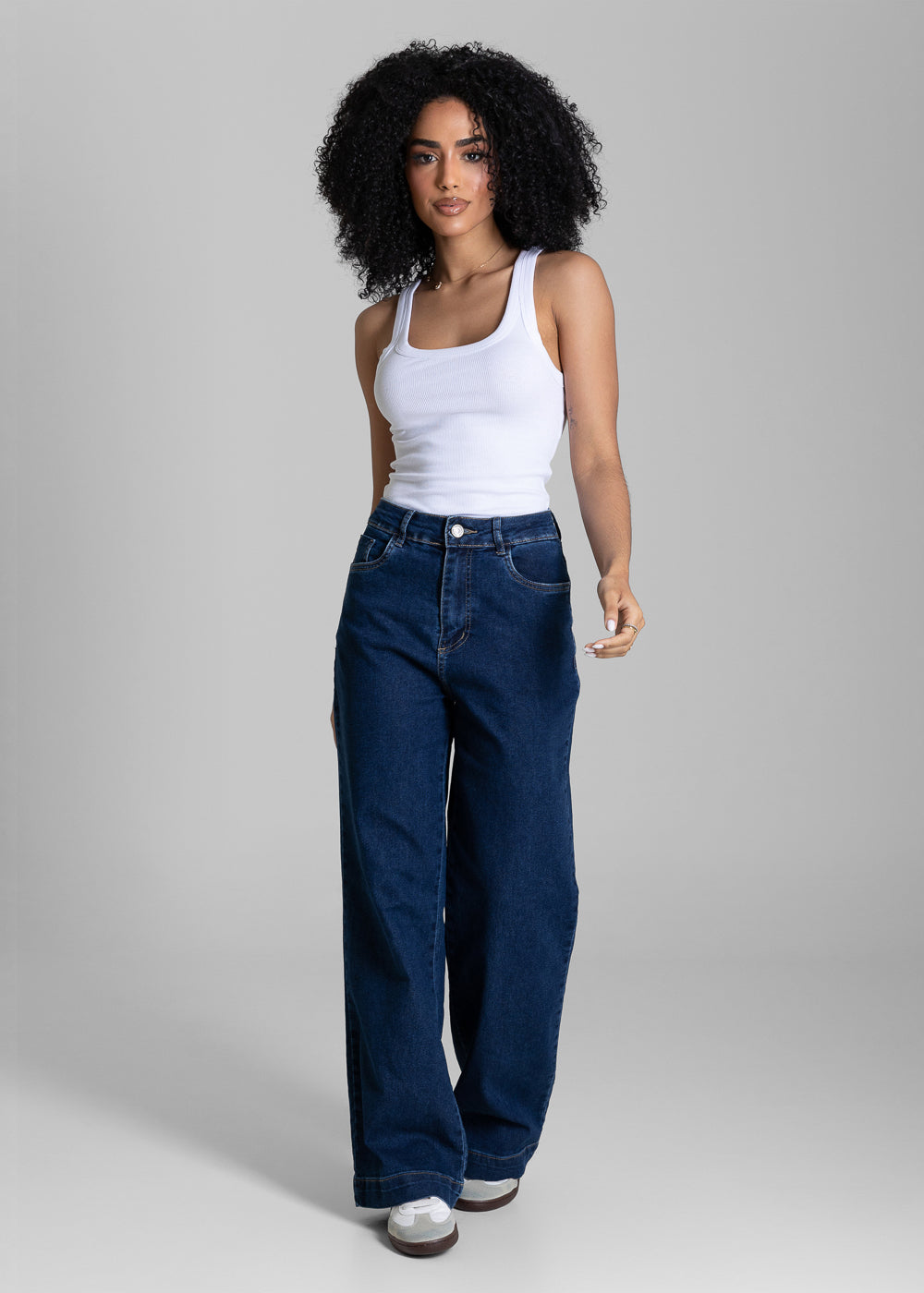 Calça Jeans Sawary Wide Leg Petit - 284318 AZUL