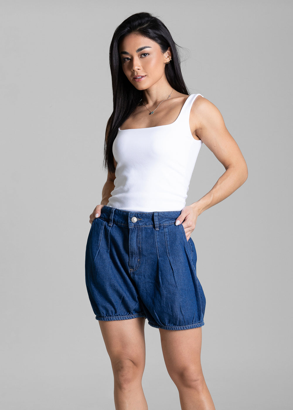 Shorts Jeans Balonê Sawary - 284323 AZUL