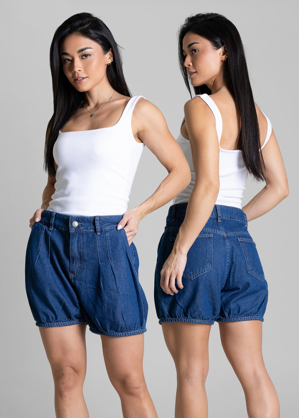 Shorts Jeans Balonê Sawary - 284323 AZUL