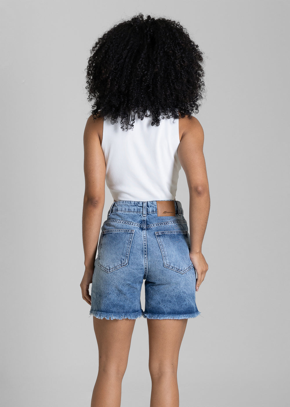 Shorts Jeans Cós Assimétrico Sawary - 284334 AZUL
