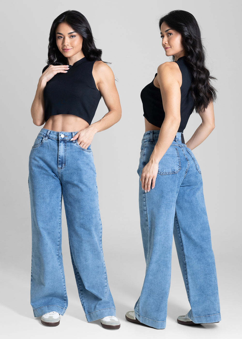Calça Jeans Sawary Wide Leg Petit - 284339 AZUL
