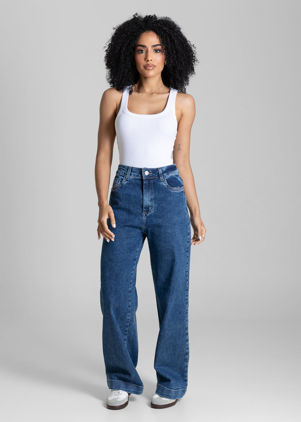 Calça Jeans Sawary Wide Leg Petit - 284340 AZUL