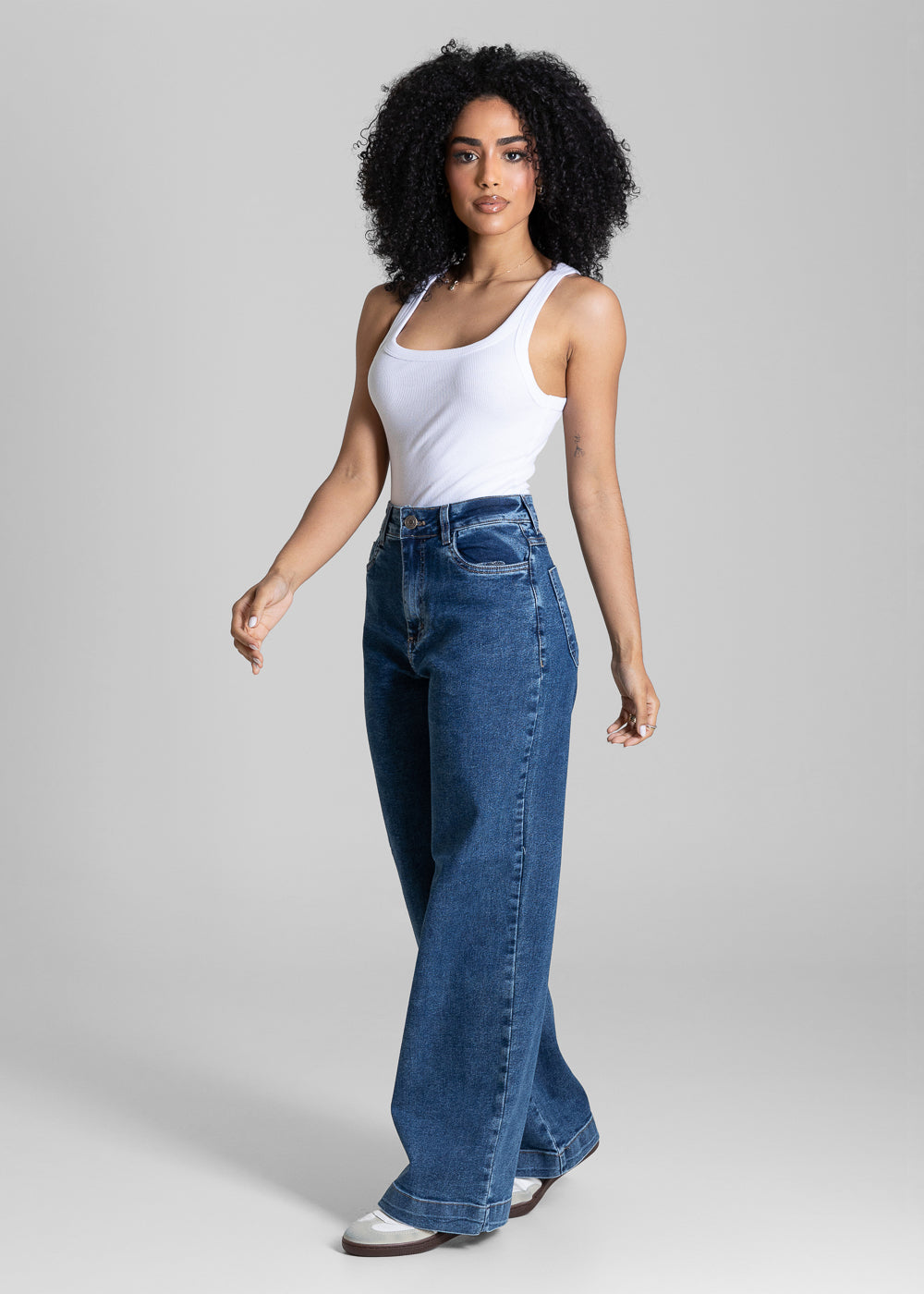 Calça Jeans Sawary Wide Leg Petit - 284340 AZUL
