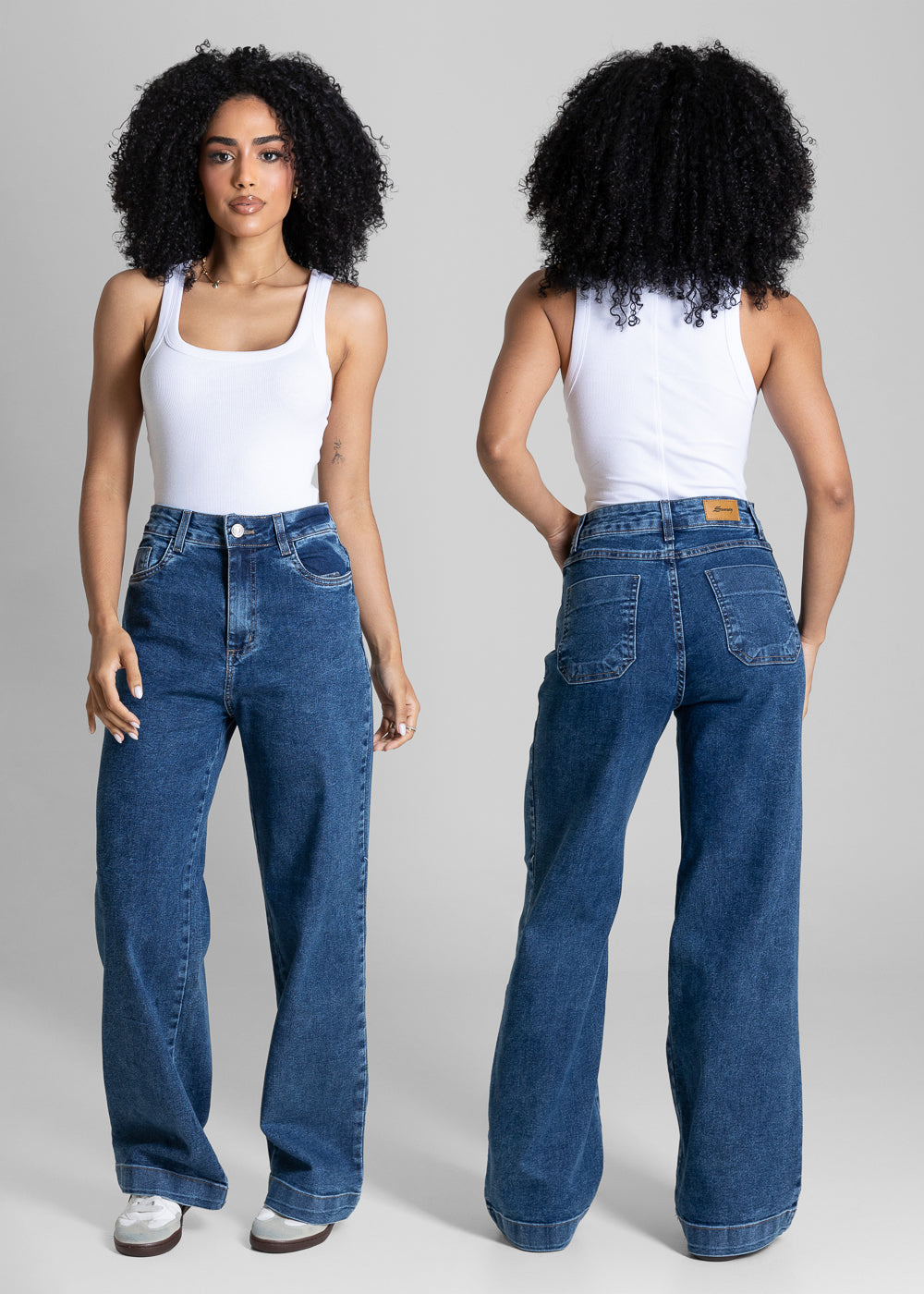 Calça Jeans Sawary Wide Leg Petit - 284340 AZUL