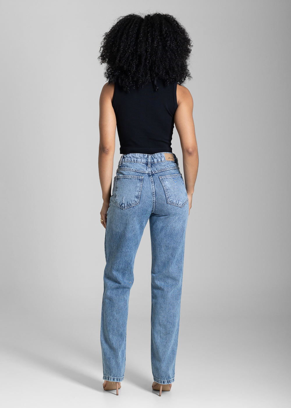 Calça Jeans Sawary Reta Transpassado - 284356 AZUL