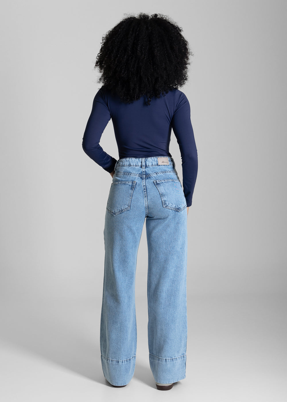 Calça Jeans Sawary Wide Leg Petit - 284364 AZUL
