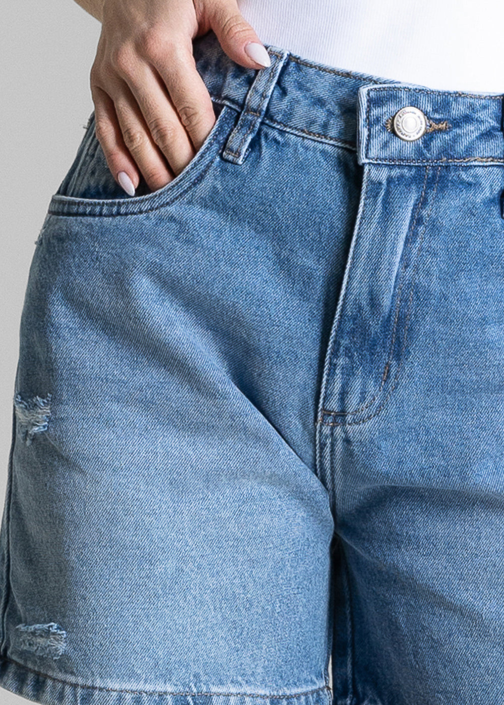 Shorts Jeans Destroyed Sawary - 284368 AZUL