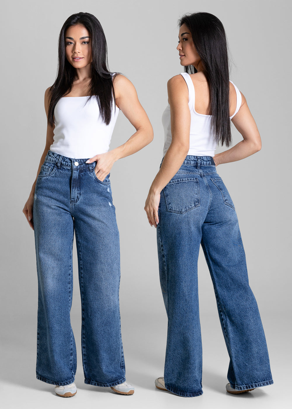 Calça Jeans Sawary Wide Leg Petit - 284382 AZUL