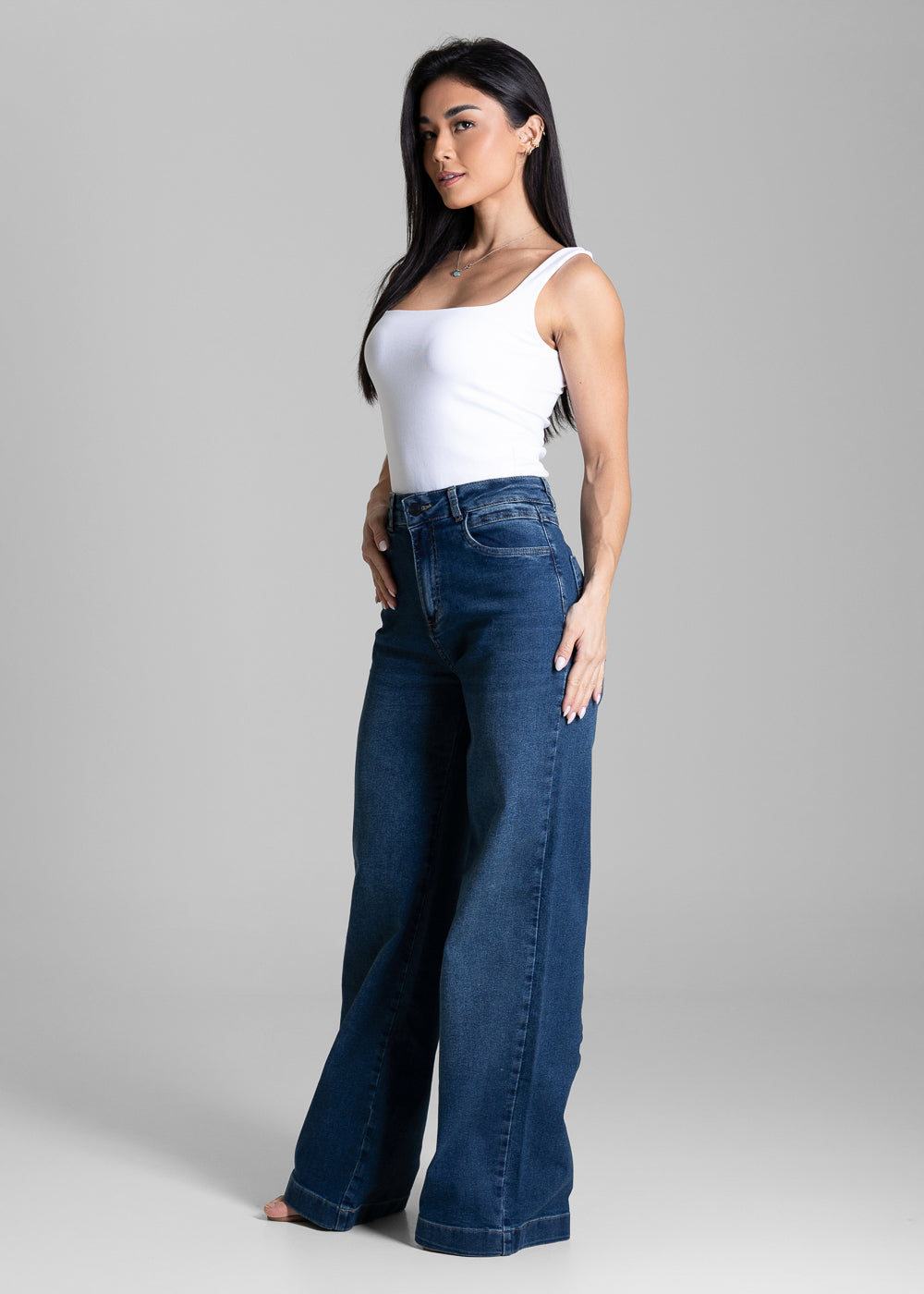 Calça Jeans Sawary Wide Leg - 284390 AZUL