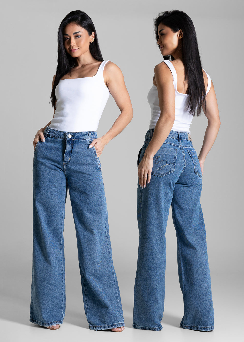 Calça Jeans Sawary Wide Leg - 284392 AZUL