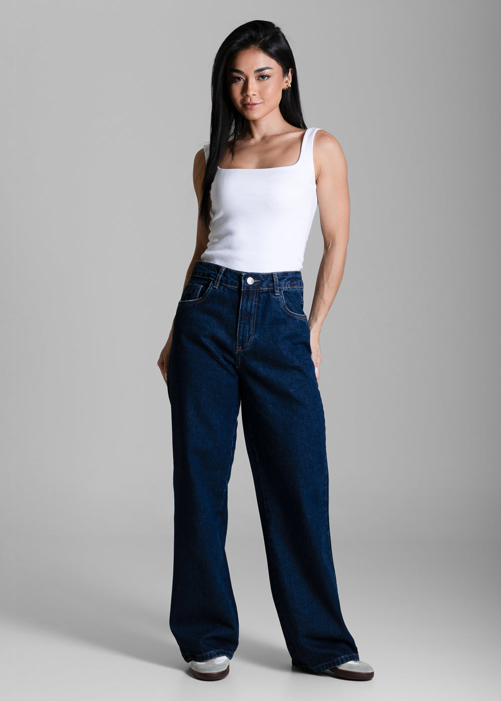 Calça Jeans Sawary Wide Leg Petit - 284417 AZUL