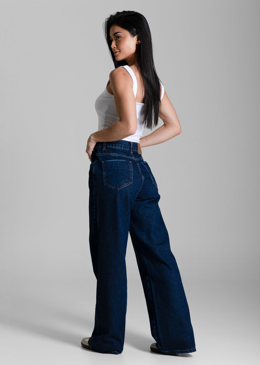 Calça Jeans Sawary Wide Leg Petit - 284417 AZUL