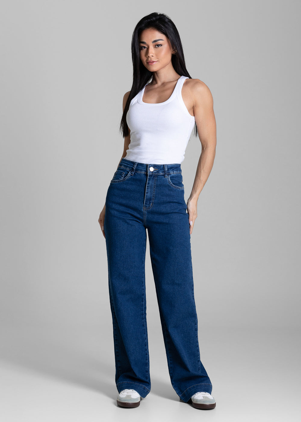 Calça Jeans Sawary Wide Leg Petit - 284418 AZUL