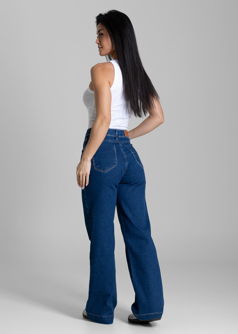 Calça Jeans Sawary Wide Leg Petit - 284418 AZUL