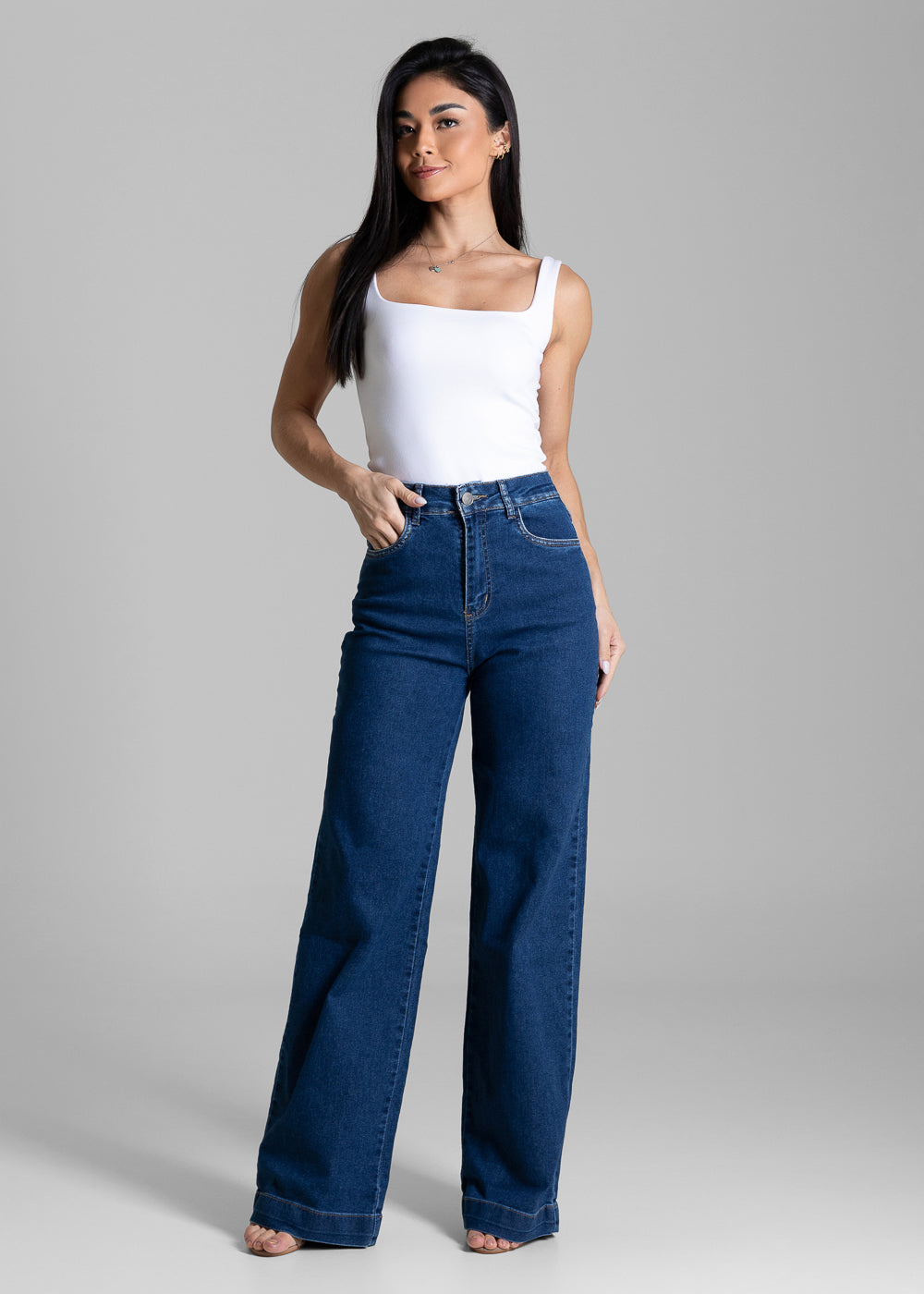 Calça Jeans Sawary Wide Leg - 284424 AZUL
