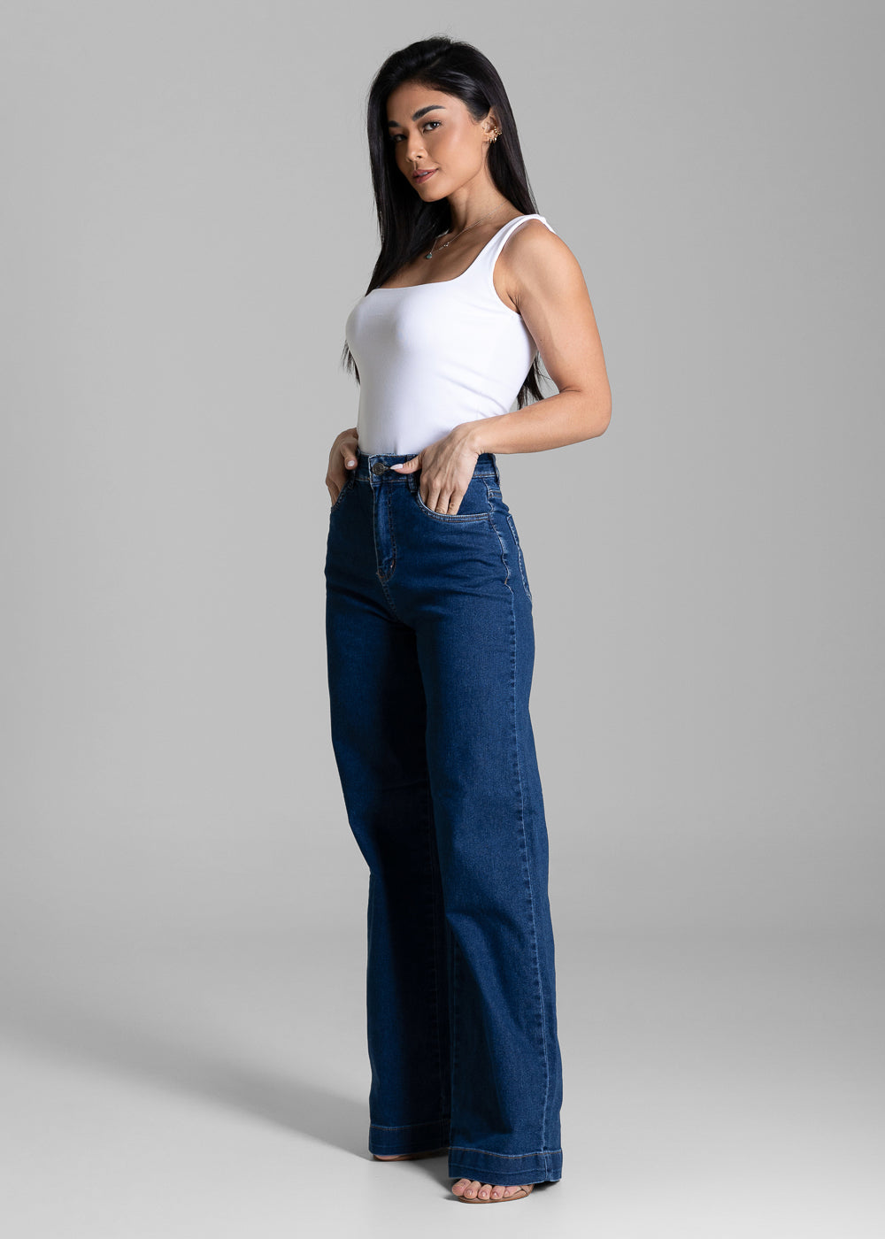 Calça Jeans Sawary Wide Leg - 284424 AZUL