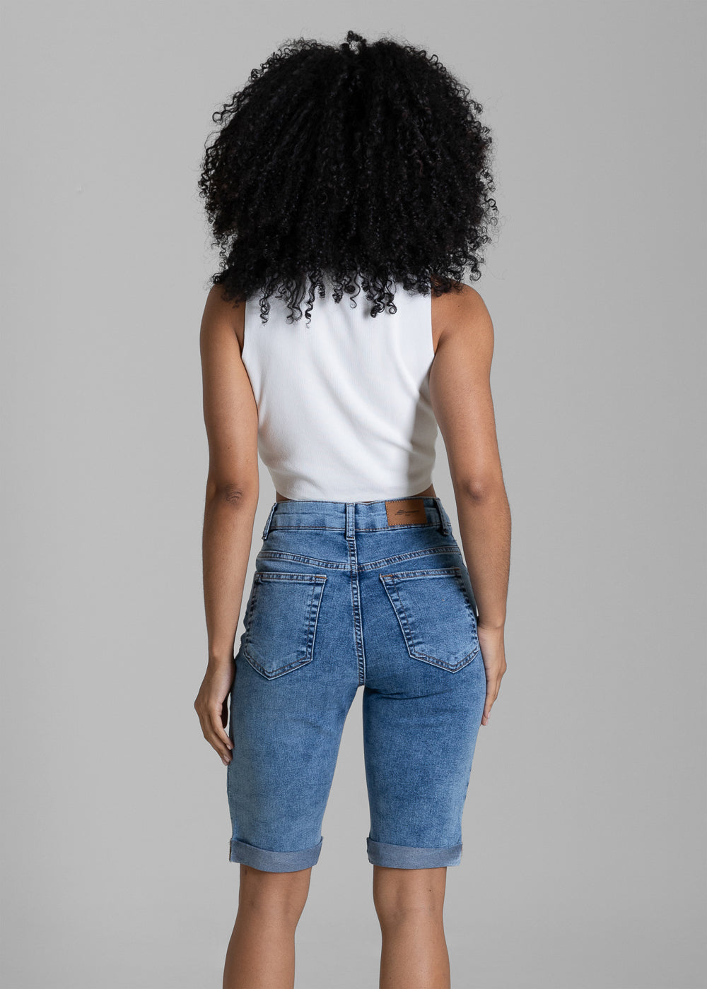 Bermuda Jeans Barra Dobrada Sawary - 284425 AZUL