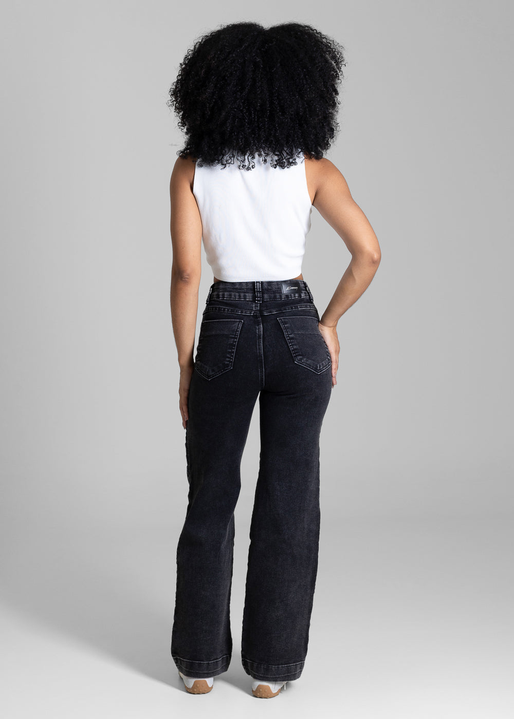 Calça Jeans Sawary Wide Leg Petit - 284434 PRETO
