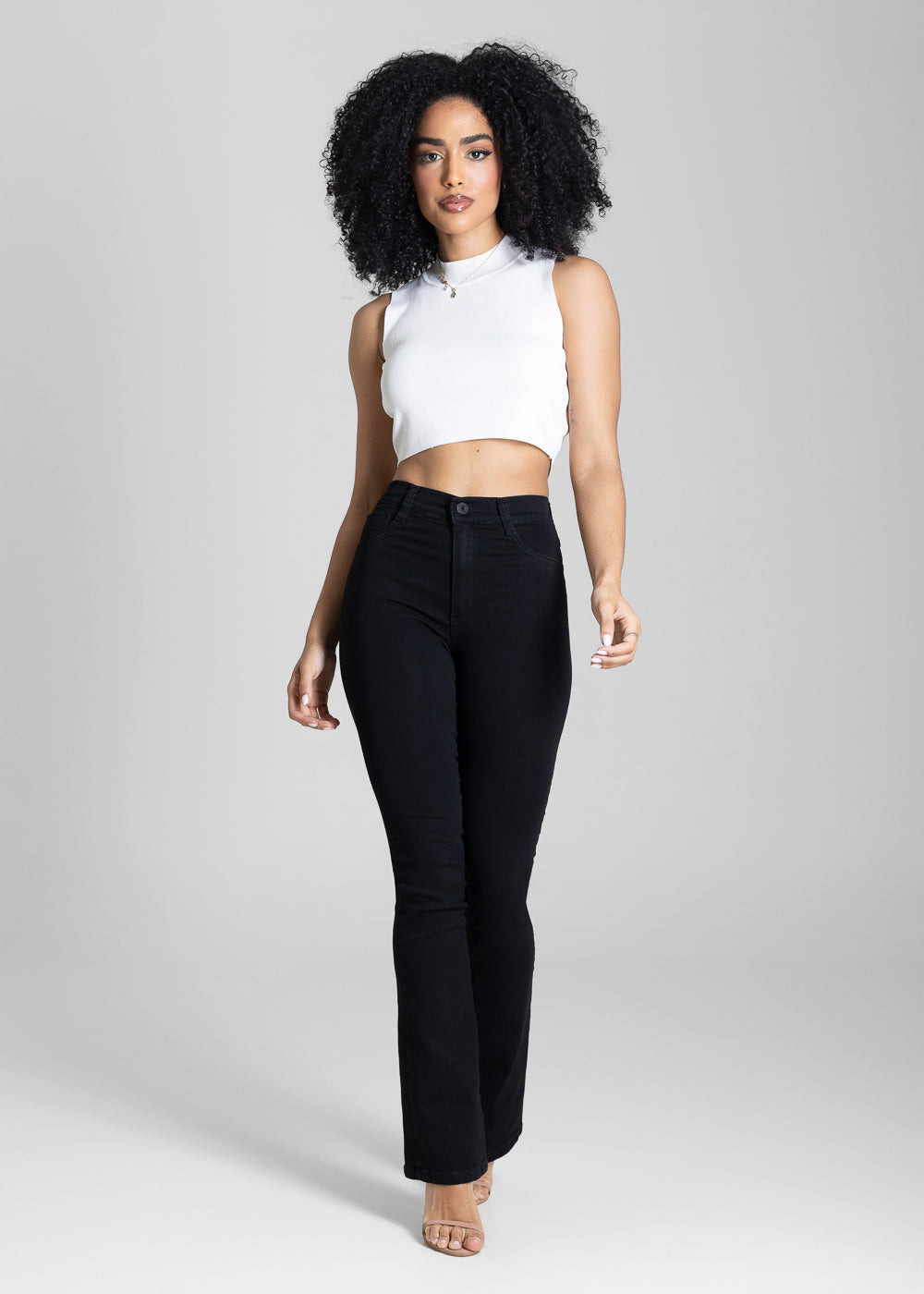 Calça Sarja Sawary Boot Cut - 284437 PRETO