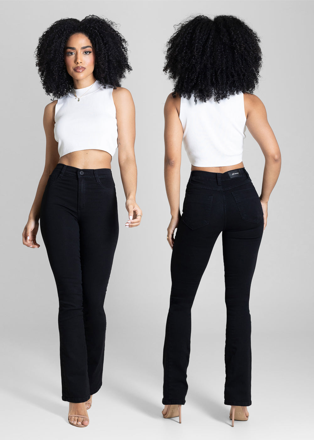 Calça Sarja Sawary Boot Cut - 284437 PRETO