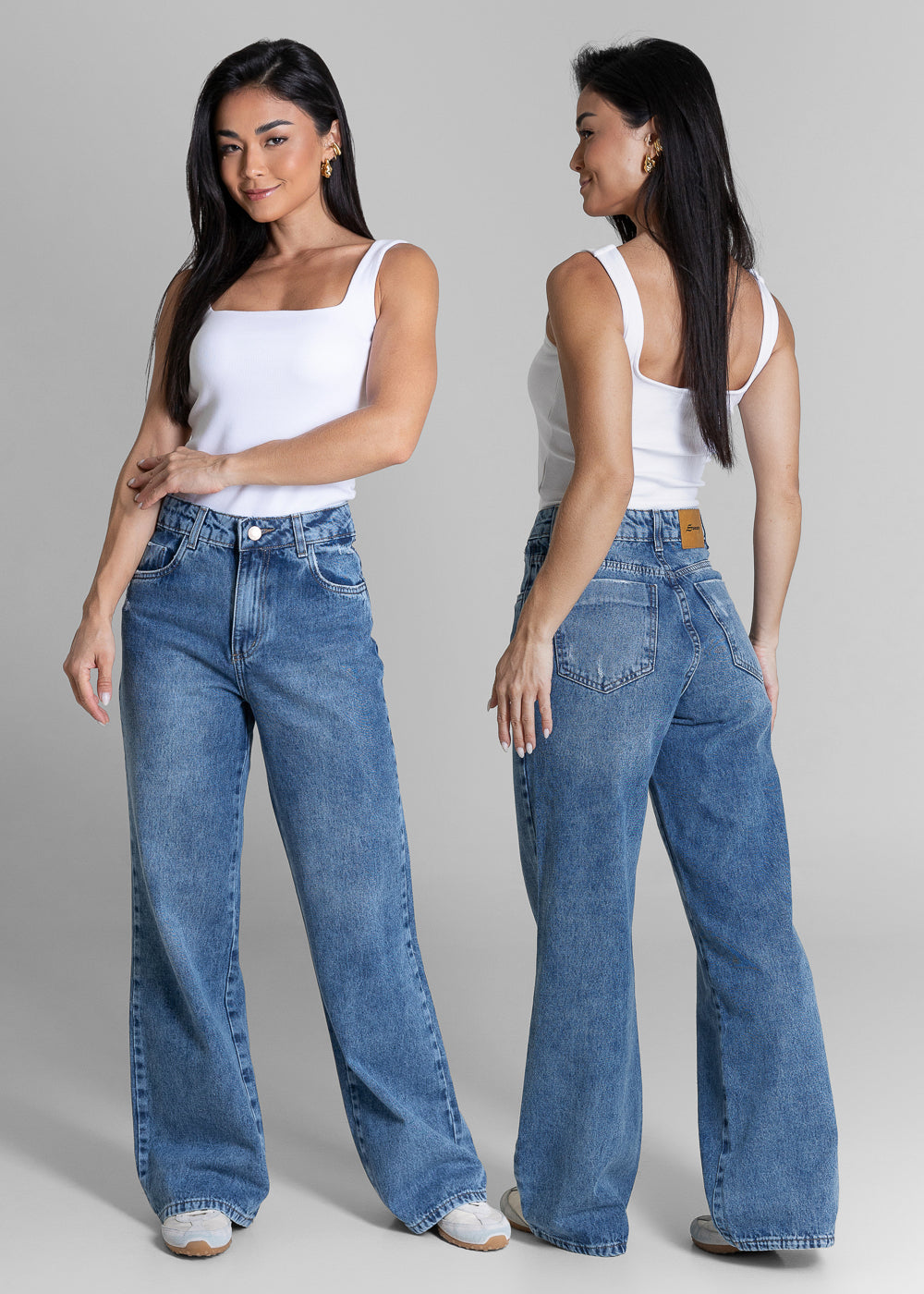 Calça Jeans Sawary Wide Leg Petit - 284454 AZUL