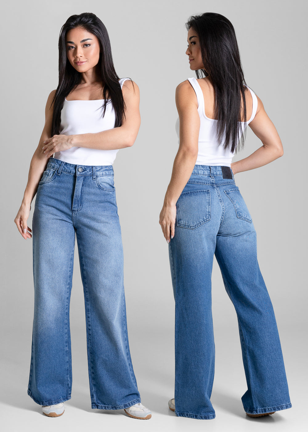 Calça Jeans Sawary Wide Leg Petit - 284456 AZUL